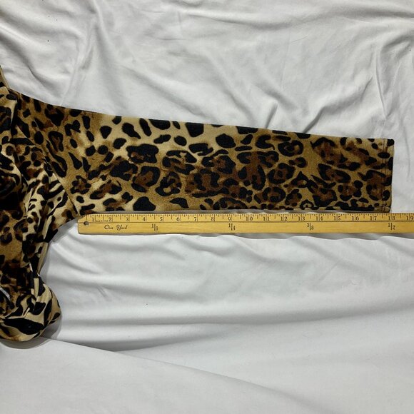 Animal Print Open Front Cardigan Sz L Isabella Rodriguez - Picture 10 of 10